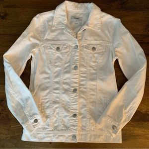 Old Navy White Denim Jacket, Small Tall